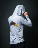 OLD SCHOOL TROUT Heater grey - Aria.Lite Hooded Jersey